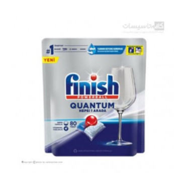 قرص ماشین ظرفشویی چند منظوره فینیش ۸۰تایی Finish Quantum Dishwasher Tablets Pack  Hepsi 1 Arada